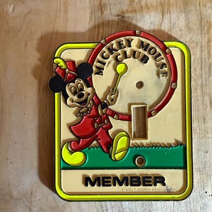 VTG Mickey Mouse Club Member Light Switch Cover / Walt Disney Productions