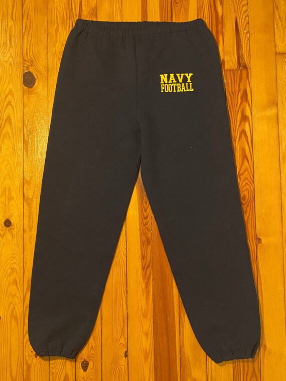 VTG Navy Football Sweatpants / size XL / by Russel