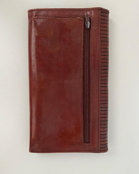 VTG 80's Oxblood Trifold Wallet / By Aigner - image 2