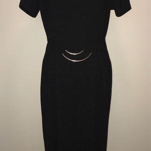 VTG 80&#39;s Black Dress with Metal Accents / size 14 / by Miss Scarlet