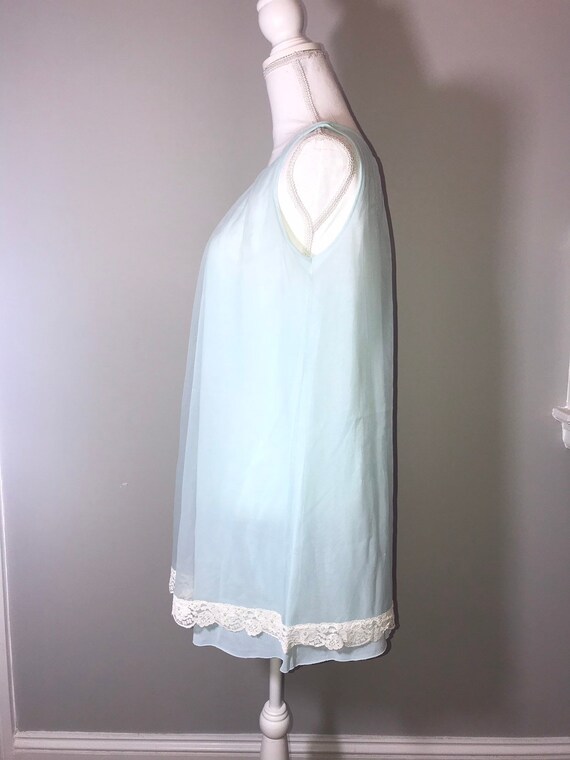 Vintage 60's Ice Blue Baby Doll Lingerie / size m… - image 2