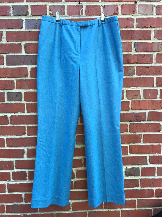 Vintage Gorgeous Teal Wool Pants / size 16 / by Pe
