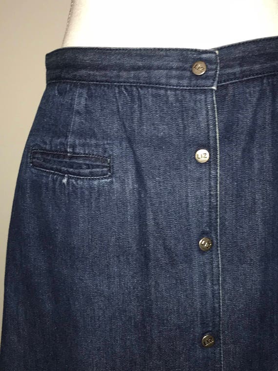 VTG 90's A Line Denim Skirt / size 14 / by Liz Cl… - image 2