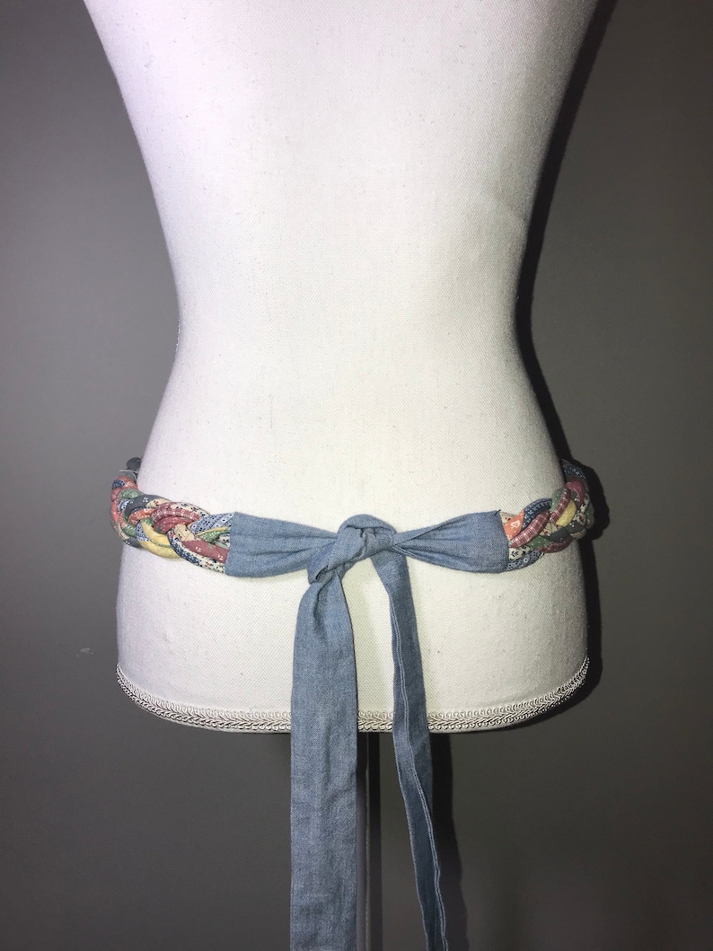 Vintage 90/'s Fabric Braided Belt 87 long