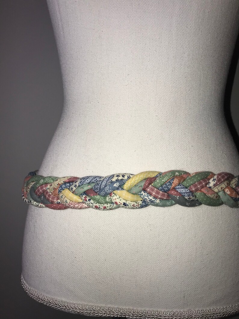 Vintage 90/'s Fabric Braided Belt 87 long