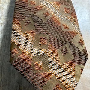 VTG 70&#39;s Orange and Gold Wide Tie
