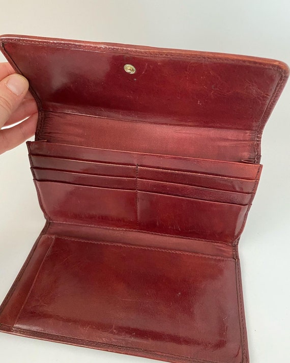 VTG 80's Oxblood Trifold Wallet / By Aigner - image 5