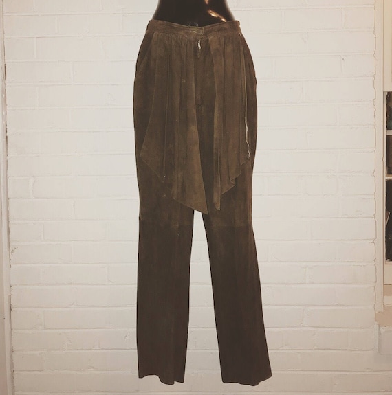 NYC Rodeo Black Faux Leather Fringe Pants