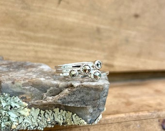 Pyrite Stacker Ring // Sterling Silver // Stackers