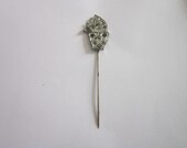 Antique Art Deco Flaming Torch Rhinestone Stickpin Hatpin