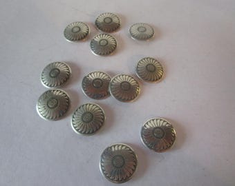 Great Native American Antique Vintage Engraved Sterling Silver Clothing Adornments lot of 12