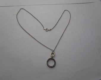 Vintage Sterling Silver Chain Necklace with Sterling Pendant