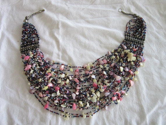 Wonderful 30 Strand Glass Beaded Wild & Crazy Colo