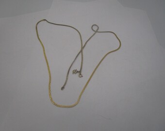 30" 14K Gold Filled Herringbone Style Flat Chain Necklace