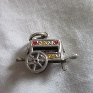 Vintage Sterling Silver RARE Love Spinner Hurdy Gurdy You, only you, and you again Mechanical Charm image 3
