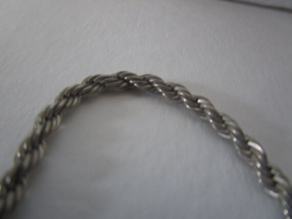 Vintage Silver Rope Twist Chain Necklace 24" - image 3