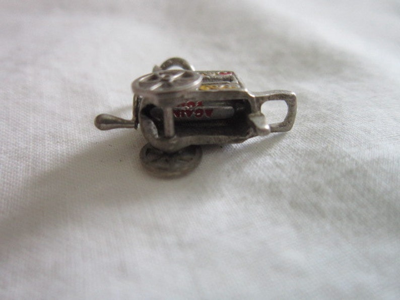 Vintage Sterling Silver RARE Love Spinner Hurdy Gurdy You, only you, and you again Mechanical Charm image 5