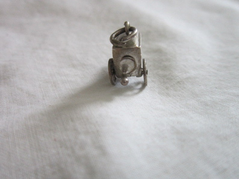 Vintage Sterling Silver RARE Love Spinner Hurdy Gurdy You, only you, and you again Mechanical Charm image 2