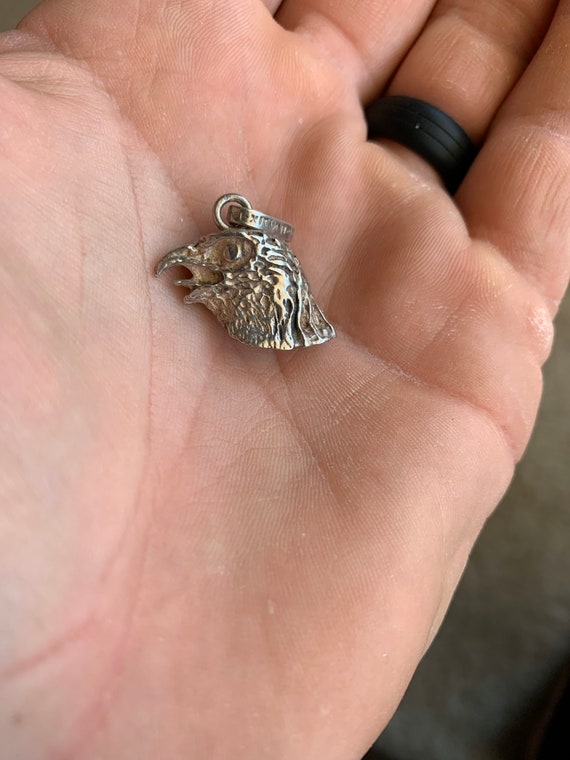 Charm Sterling Silver Eagle Head Charm Bracelet C… - image 1