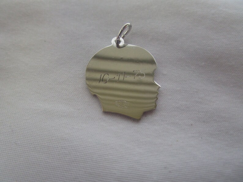 Retro Sterling Silver Silhouette Boy by Forstner Engraved Charm