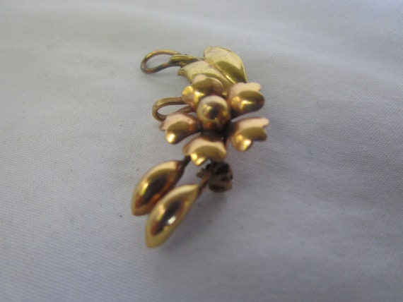 Antique Gold Filled Flower Brooch or Pendant - image 3