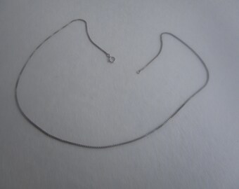 Vintage Sterling Silver Box Chain Necklace