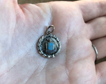 Vintage Sterling Silver and Enameled DG High School Charm for Charm Bracelet