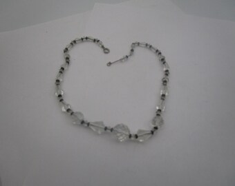 Retro Mid Century Modern Cut Crystal Necklace