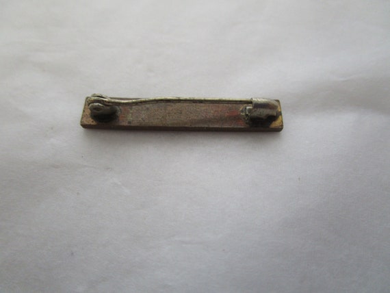 Antique Art Nouveau Guilloche Enameled Bar Brooch - image 3