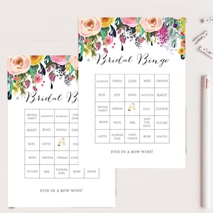50 tarjetas de bingo de despedida de soltera precargadas, bingo de despedida de soltera, descarga instantánea, juego de despedida de soltera imprimible, despedida de soltera en el jardín, BS138