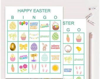 100x Easter Bingo Cards, Printable Easter bingo, Easter Party Game, Fun Easter games, bingo game for Easter Party, bs701