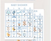 100x Boy Baby Bingo, Prefilled Baby Shower bingo, Blue Baby Bingo, Boy baby bingo, Boy baby shower bingo, bs701 TLC709 RK