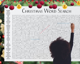 Giant Christmas Word Search, Christmas Game, Printable Xmas Word Search, Large word Search, Christmas, Giant Word Search, Lawn Game TLC727 e