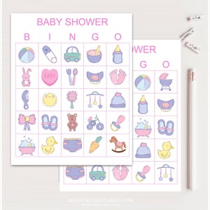 100x Girl Bingo Baby Shower Cards, Afdrukbare Baby Shower bingo, Baby Shower Prize game, leuke baby bingo, It's a Girl baby shower bingo bs701