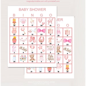 100 x cartes de bingo pour bébé fille, bingo imprimable pour baby shower, bingo pour baby shower rose, bingo pour bébé, bingo pour baby shower c'est une fille bs701 TLC709 RK
