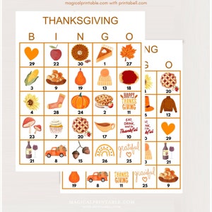 100 carte Bingo del Ringraziamento stampabili, bingo del Ringraziamento in famiglia, gioco della festa del Ringraziamento, gioco del Ringraziamento, gioco del bingo Ringraziamento bs701