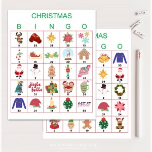 100x Christmas Bingo Cards, Printable Christmas bingo, Christmas Party Game, Fun Christmas games, bingo game for Christmas Party, bs701 image 1