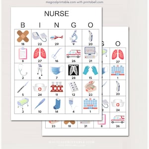 100x verpleegster bingokaarten, verpleegster partij bingo, verpleegkundige verjaardagsspel, leuk medisch bingospel, bingospel voor verpleegster partij, verpleegkundige waardering bs701