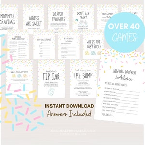 Over 40 Sprinkle Baby Shower Games Bundle, Baby Sprinkle Games, Sprinkled with love baby shower, Baby Shower Package, Download TLC108 TLC728