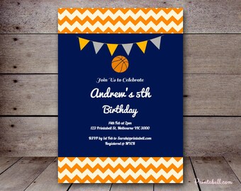 DIY Basketball Invitation, Basketball Custom Invitation, Baby Shower Invitation, Basketball Birthday Party Invitations, Wedding TLC55