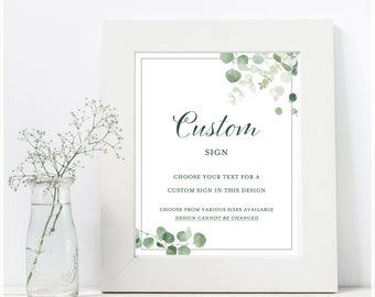 Signo personalizado, Cuenta atrás para la boda Signo, Días hasta la boda, Boda de vegetación, Boda de eucalipto, Ducha nupcial de eucalipto, BS699 TLC699