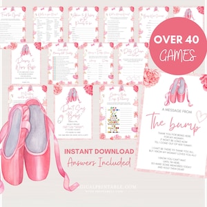 Printable Ballerina Baby Shower Games Bundle, Ballerina Baby Shower Games, Tiny Dancer Baby Shower Package, Instant Download, TLC726