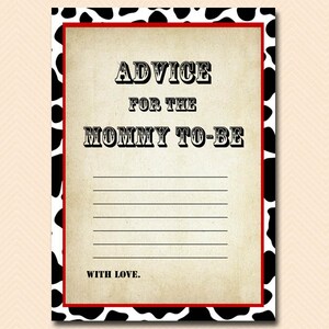 Advice for the New Mom, Advice for Mommy to Be, Advice Cards, Cowboy ...