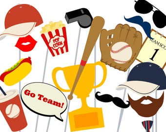 Print Yourself Baseball Photo Booth Party Props