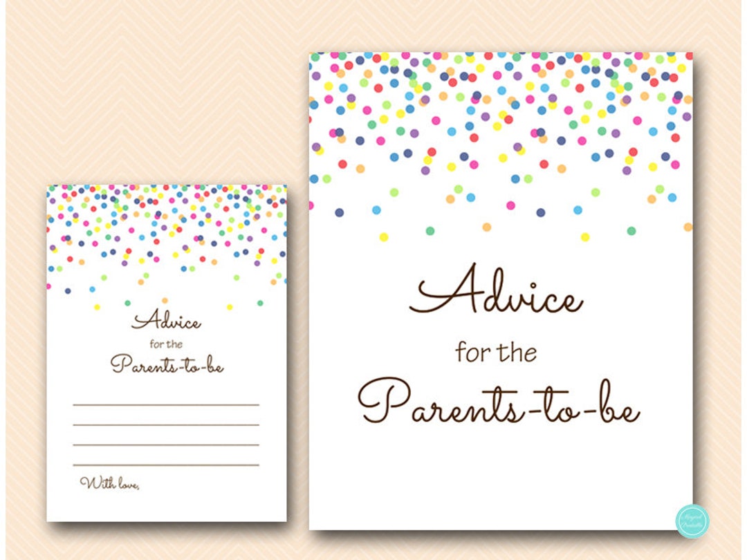 Advice for Parents to Be Card and Sign, Advice for New Parents, Baby ...