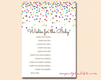 Wishes for the baby card, baby wishes card, baby sprinkle, Baby Shower Games Printable, Baby Shower Activities, TLC108