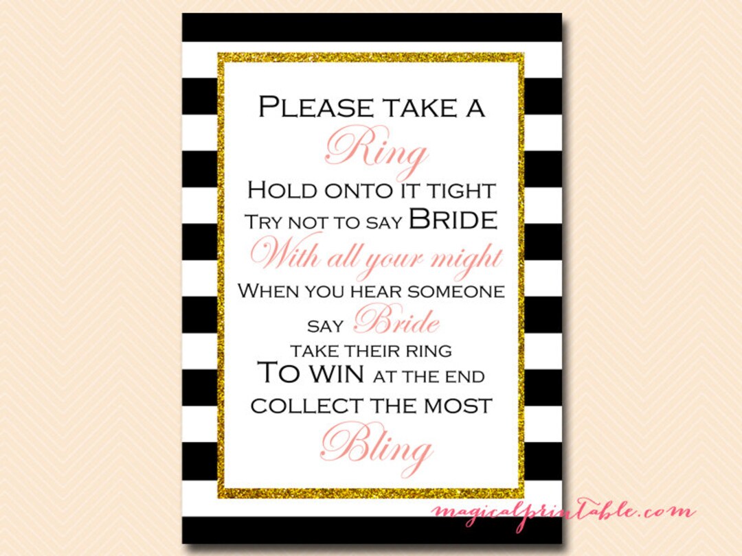 Don't Say Bride, Don't Say a Word, Bridal Shower Game, Printable Game ...