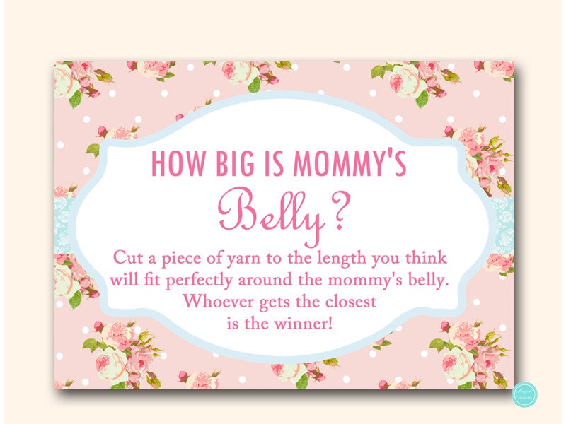 Pink Floral How Big Is Mommy S Belly Measure Mom S Etsy