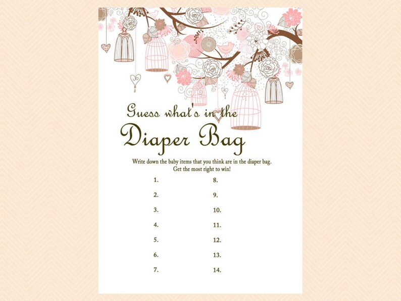 What's in the Diaper Bag Game What's in the Bag Game Etsy