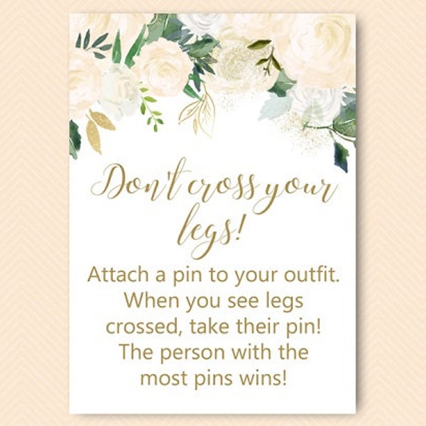 Blush Flower Don't cross your legs game, Clothespin game, Garden bridal shower, baby shower games Printables, Instant download bs530 tlc530